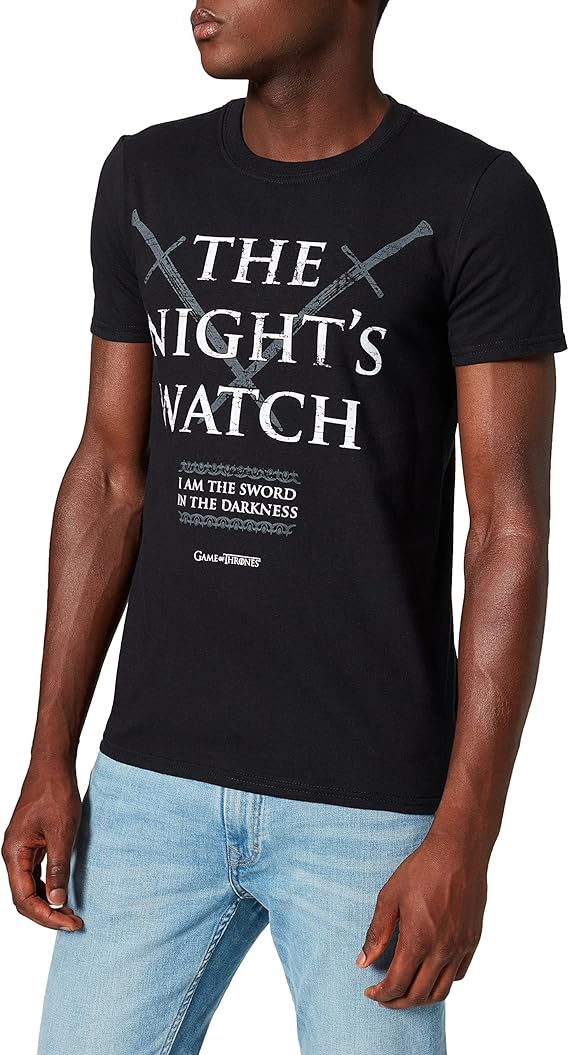 plastic head 男式《权力的游戏》 夜表 带状领短袖 t 恤